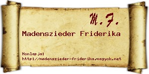 Madenszieder Friderika névjegykártya
